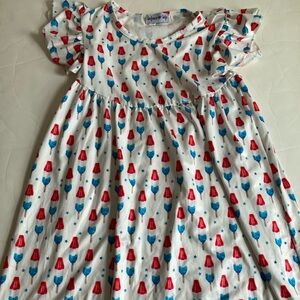Boutique Merce & me soft Fourth of July bomb pop popsicle dress size 10 EUC